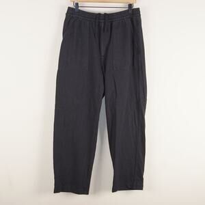 Uniqlo Washed Ankle Jersey Black Cotton Stretch Pants Mens Sz L